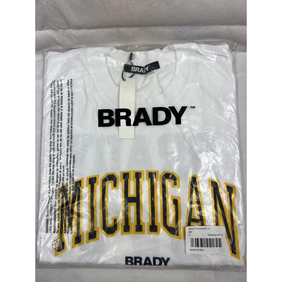 Tom Brady Brand Shirt Men's Small White Michigan #10 Cotton NCAA Collegiate NWT - Picture 1 of 5